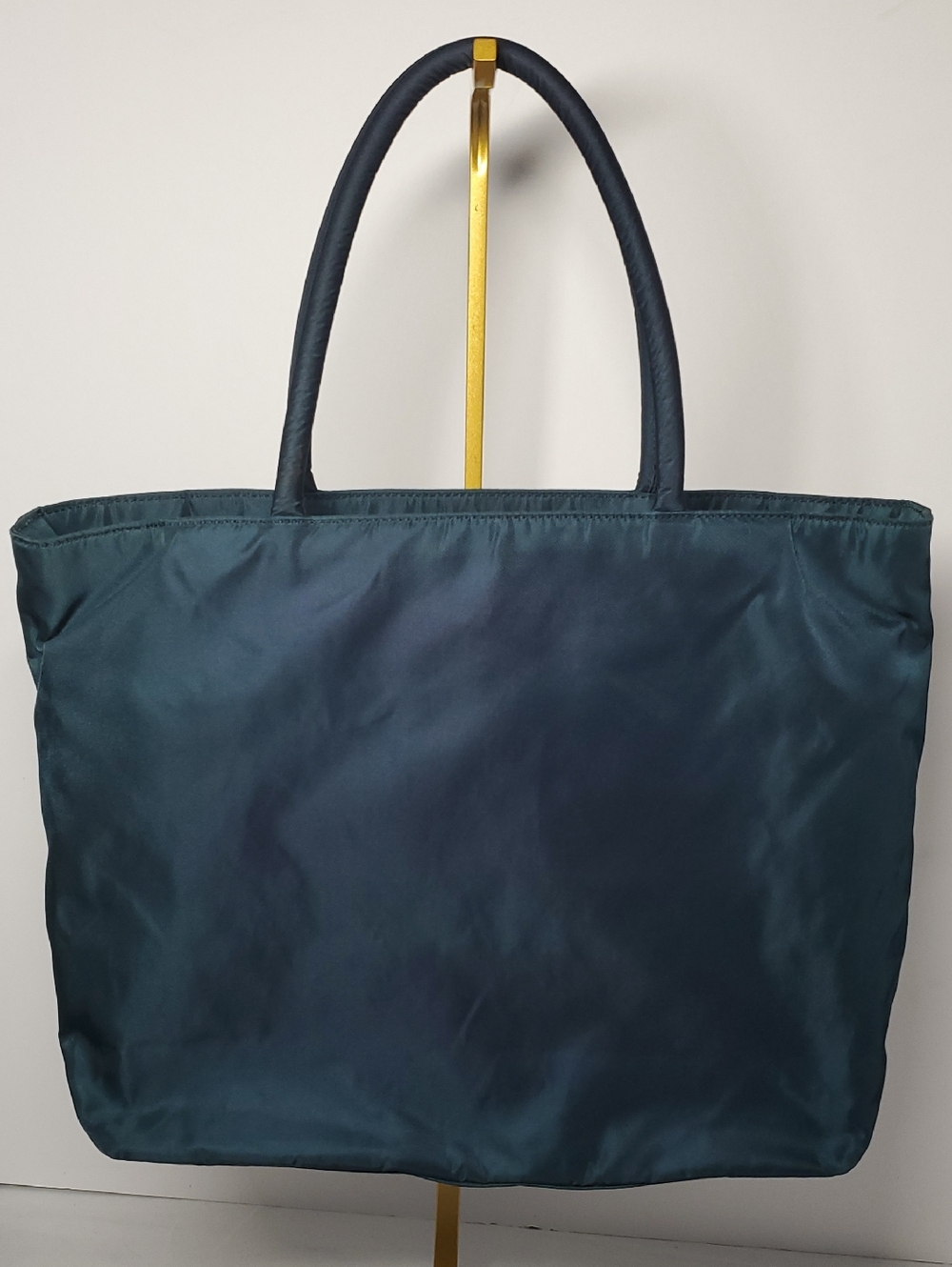 Authentic Prada Blackish/Greenish Nylon Tote Bag with Triangle Logo -Medium Size - Picture 5 of 14